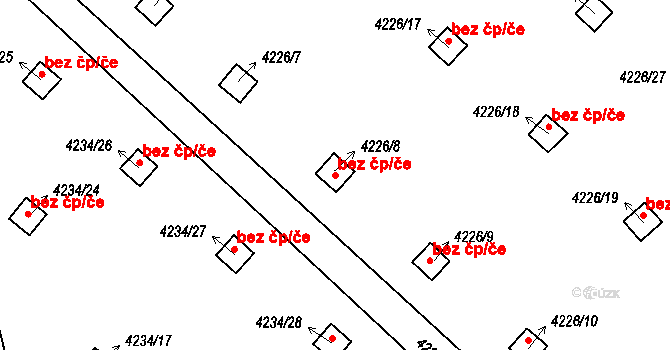 Chomutov 62820494 na parcele st. 4226/8 v KÚ Chomutov I, Katastrální mapa
