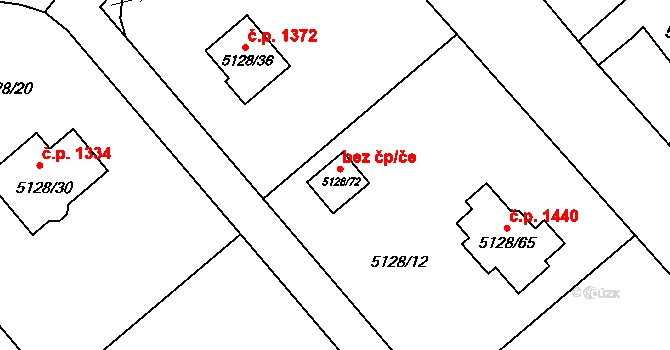 Bystřice 80327494 na parcele st. 5128/72 v KÚ Bystřice nad Olší, Katastrální mapa
