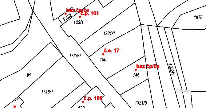 Soběchleby 129, Blšany na parcele st. 150 v KÚ Soběchleby u Podbořan, Katastrální mapa