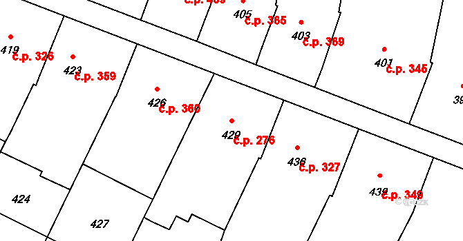 Moravský Žižkov 276 na parcele st. 429 v KÚ Moravský Žižkov, Katastrální mapa