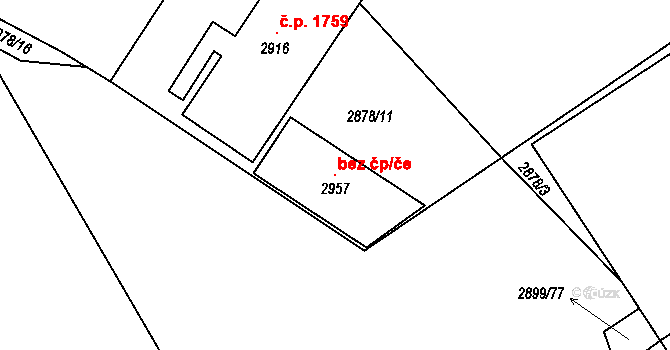 Chotěboř 107482495 na parcele st. 2957 v KÚ Příjemky, Katastrální mapa