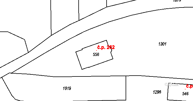 Štěkeň 262 na parcele st. 556 v KÚ Štěkeň, Katastrální mapa