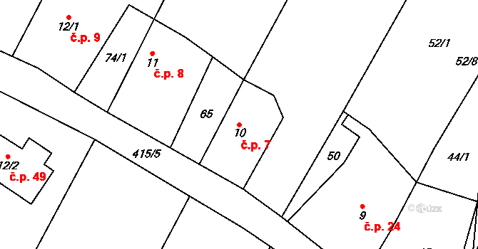 Želechy 7, Lomnice nad Popelkou na parcele st. 10 v KÚ Želechy, Katastrální mapa