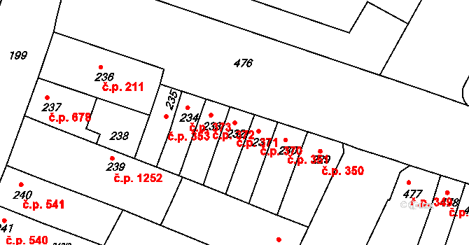 Husovice 371, Brno na parcele st. 232 v KÚ Husovice, Katastrální mapa
