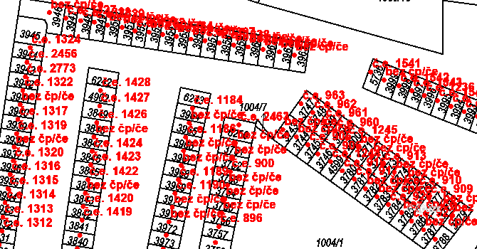 Cheb 2463 na parcele st. 6250 v KÚ Cheb, Katastrální mapa