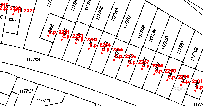 Říčany 2255 na parcele st. 3473 v KÚ Říčany u Prahy, Katastrální mapa