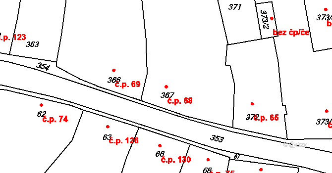 Neveklov 68 na parcele st. 367 v KÚ Neveklov, Katastrální mapa