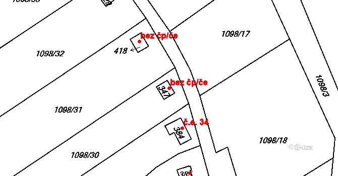 Žalhostice 41403495 na parcele st. 347 v KÚ Žalhostice, Katastrální mapa