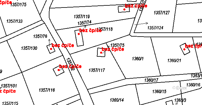 Jablonec nad Nisou 41808495 na parcele st. 1357/75 v KÚ Mšeno nad Nisou, Katastrální mapa