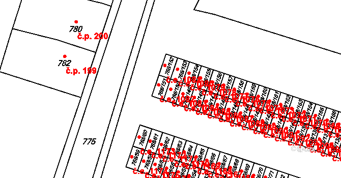 Pudlov 1083, Bohumín na parcele st. 768/150 v KÚ Pudlov, Katastrální mapa