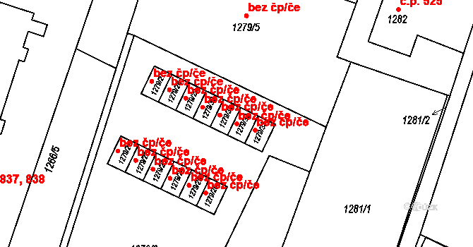 Dobruška 44267495 na parcele st. 1279/32 v KÚ Dobruška, Katastrální mapa