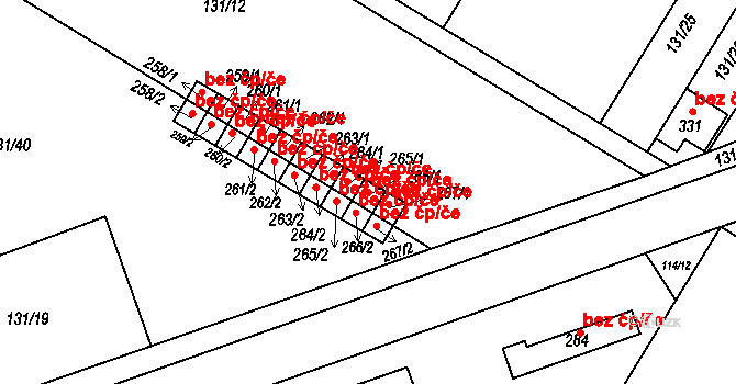 Těšetice 49290495 na parcele st. 266/1 v KÚ Těšetice u Olomouce, Katastrální mapa