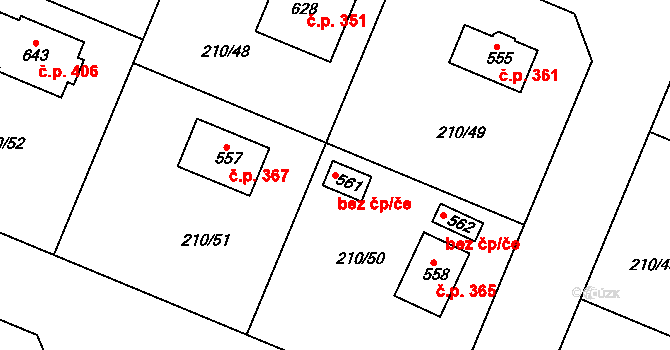 Konárovice 91786495 na parcele st. 561 v KÚ Konárovice, Katastrální mapa