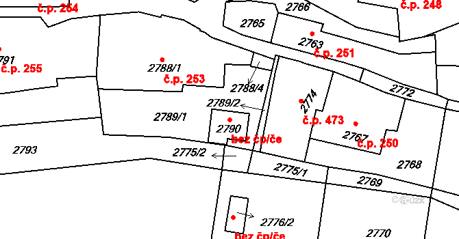 Třešť 91838495 na parcele st. 2790 v KÚ Třešť, Katastrální mapa