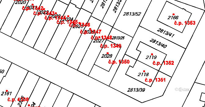 Kojetín I-Město 1350, Kojetín na parcele st. 2028 v KÚ Kojetín, Katastrální mapa