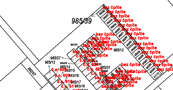 Hustopeče 119079496 na parcele st. 985/42 v KÚ Hustopeče u Brna, Katastrální mapa