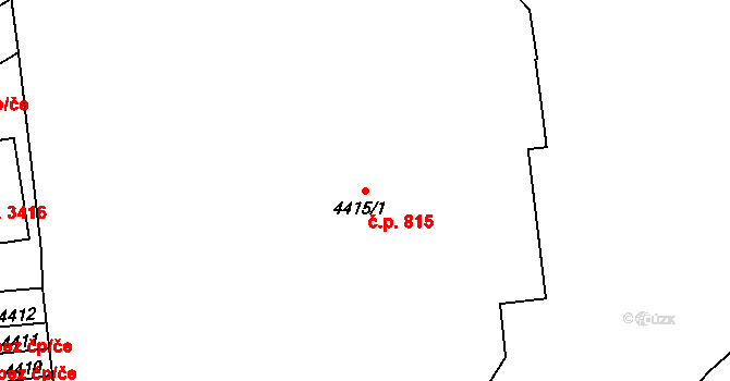 Kladno 815 na parcele st. 4415/1 v KÚ Kladno, Katastrální mapa