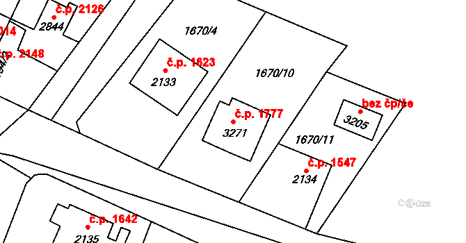 Hořice 1777 na parcele st. 3271 v KÚ Hořice v Podkrkonoší, Katastrální mapa