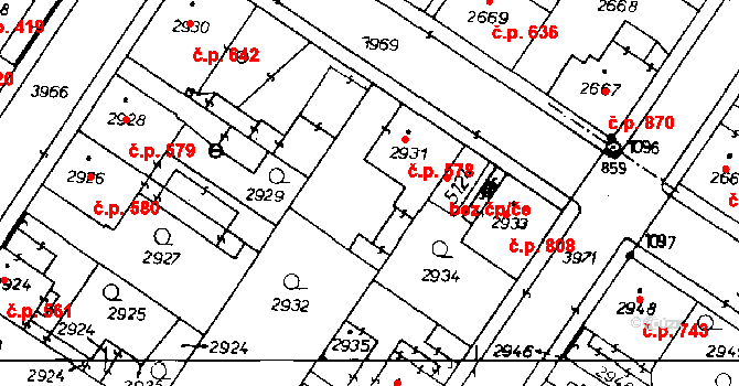 Poděbrady III 578, Poděbrady na parcele st. 2931 v KÚ Poděbrady, Katastrální mapa
