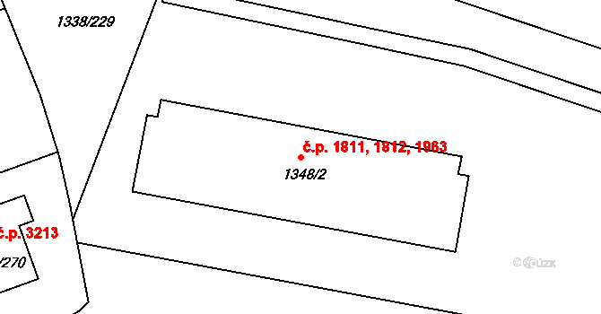 Česká Lípa 1811,1812,1963 na parcele st. 1348/2 v KÚ Česká Lípa, Katastrální mapa