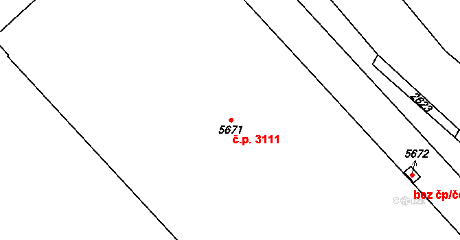 Dvůr Králové nad Labem 3111 na parcele st. 5671 v KÚ Dvůr Králové nad Labem, Katastrální mapa