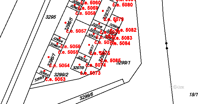 Kadaň 5085 na parcele st. 3298/1 v KÚ Kadaň, Katastrální mapa