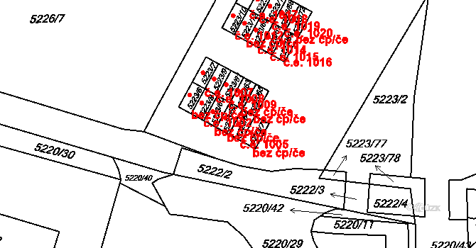 Předměstí 1005, Litoměřice na parcele st. 5223/64 v KÚ Litoměřice, Katastrální mapa