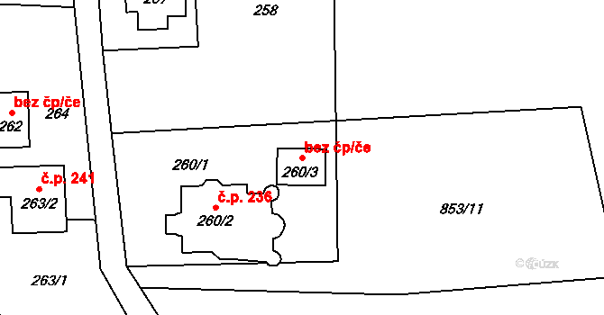Petrovice u Karviné 38218496 na parcele st. 260/3 v KÚ Závada nad Olší, Katastrální mapa