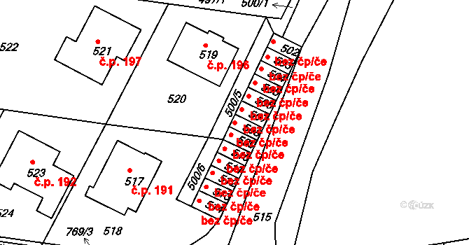 Tochovice 38658496 na parcele st. 508 v KÚ Tochovice, Katastrální mapa