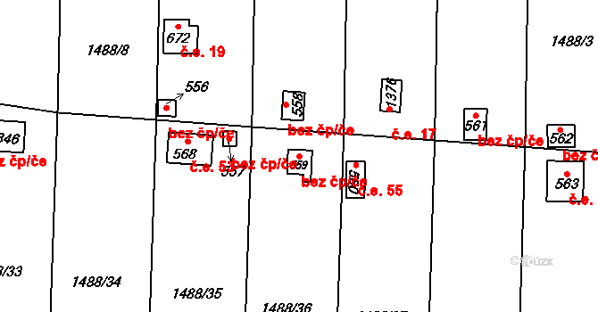 Svitavy 41255496 na parcele st. 559 v KÚ Čtyřicet Lánů, Katastrální mapa