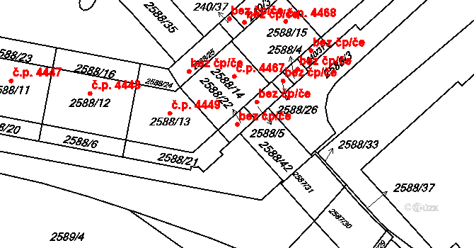 Chomutov 45051496 na parcele st. 2588/22 v KÚ Chomutov I, Katastrální mapa