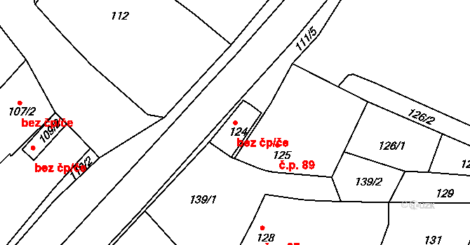 Hnanice 47493496 na parcele st. 124 v KÚ Hnanice, Katastrální mapa