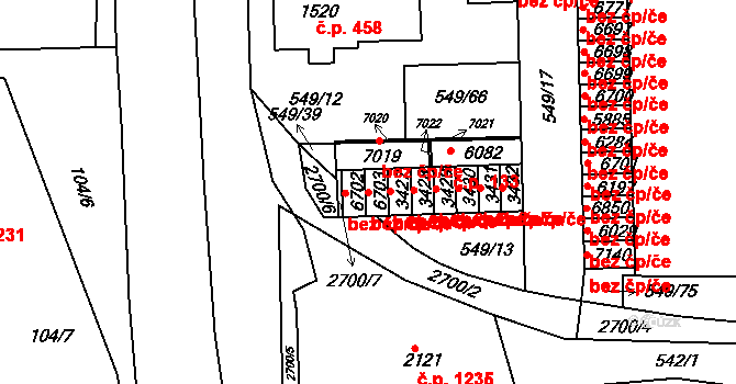 Chrudim 47684496 na parcele st. 6703 v KÚ Chrudim, Katastrální mapa