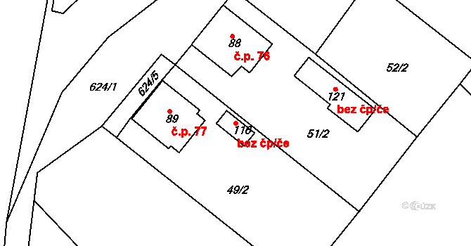 Cekov 48083496 na parcele st. 116 v KÚ Cekov, Katastrální mapa