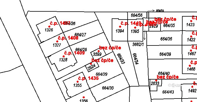 Svitavy 48332496 na parcele st. 3599 v KÚ Svitavy-předměstí, Katastrální mapa