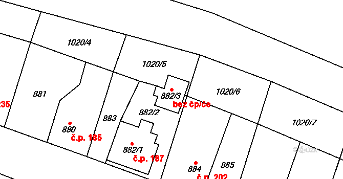 Krmelín 48957496 na parcele st. 882/3 v KÚ Krmelín, Katastrální mapa