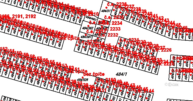 Podlesí 2216, Havířov na parcele st. 484/11 v KÚ Bludovice, Katastrální mapa
