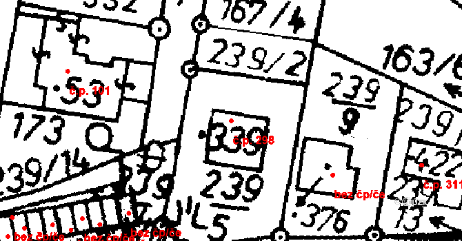 Bernartice 298 na parcele st. 339 v KÚ Bernartice u Milevska, Katastrální mapa