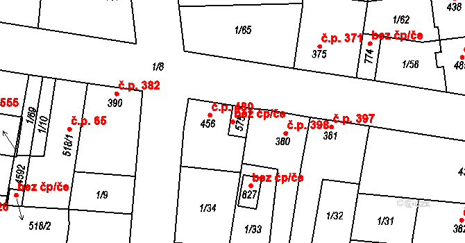 Lenešice 82265496 na parcele st. 575 v KÚ Lenešice, Katastrální mapa