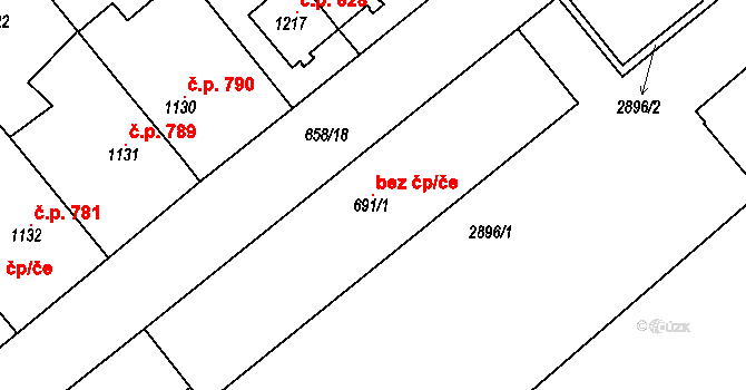 Čáslav 103130497 na parcele st. 691/1 v KÚ Čáslav, Katastrální mapa