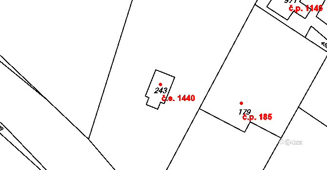 Ládví 1440, Kamenice na parcele st. 243 v KÚ Ládví, Katastrální mapa