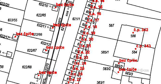 Miřetice u Klášterce nad Ohří 20, Klášterec nad Ohří na parcele st. 611 v KÚ Miřetice u Klášterce nad Ohří, Katastrální mapa