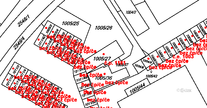Nový Bohumín 1181, Bohumín na parcele st. 1005/27 v KÚ Nový Bohumín, Katastrální mapa