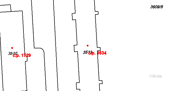 Poruba 1634, Ostrava na parcele st. 3513 v KÚ Poruba-sever, Katastrální mapa