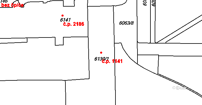 Žďár nad Sázavou 6 1141, Žďár nad Sázavou na parcele st. 6130/1 v KÚ Město Žďár, Katastrální mapa