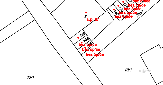 Vamberk 38458497 na parcele st. 163 v KÚ Merklovice, Katastrální mapa