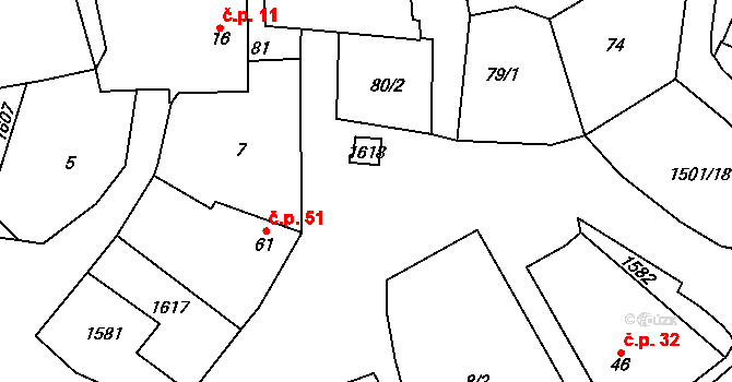 Křelovice 39251497 na parcele st. 1501/1 v KÚ Křelovice u Pelhřimova, Katastrální mapa