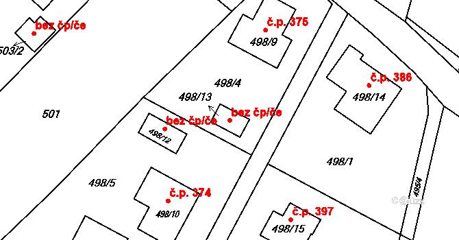 Hnojník 40326497 na parcele st. 498/13 v KÚ Hnojník, Katastrální mapa