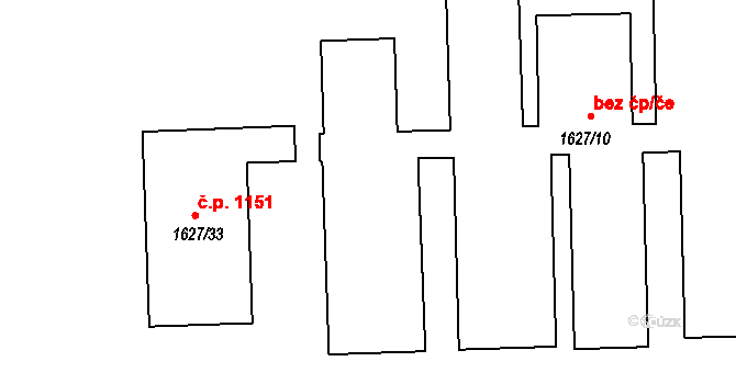 Praha 43636497 na parcele st. 1627/10 v KÚ Suchdol, Katastrální mapa