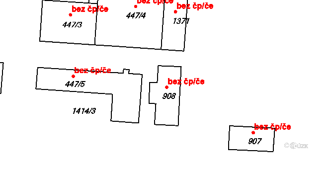 Kyjov 44556497 na parcele st. 908 v KÚ Nětčice u Kyjova, Katastrální mapa